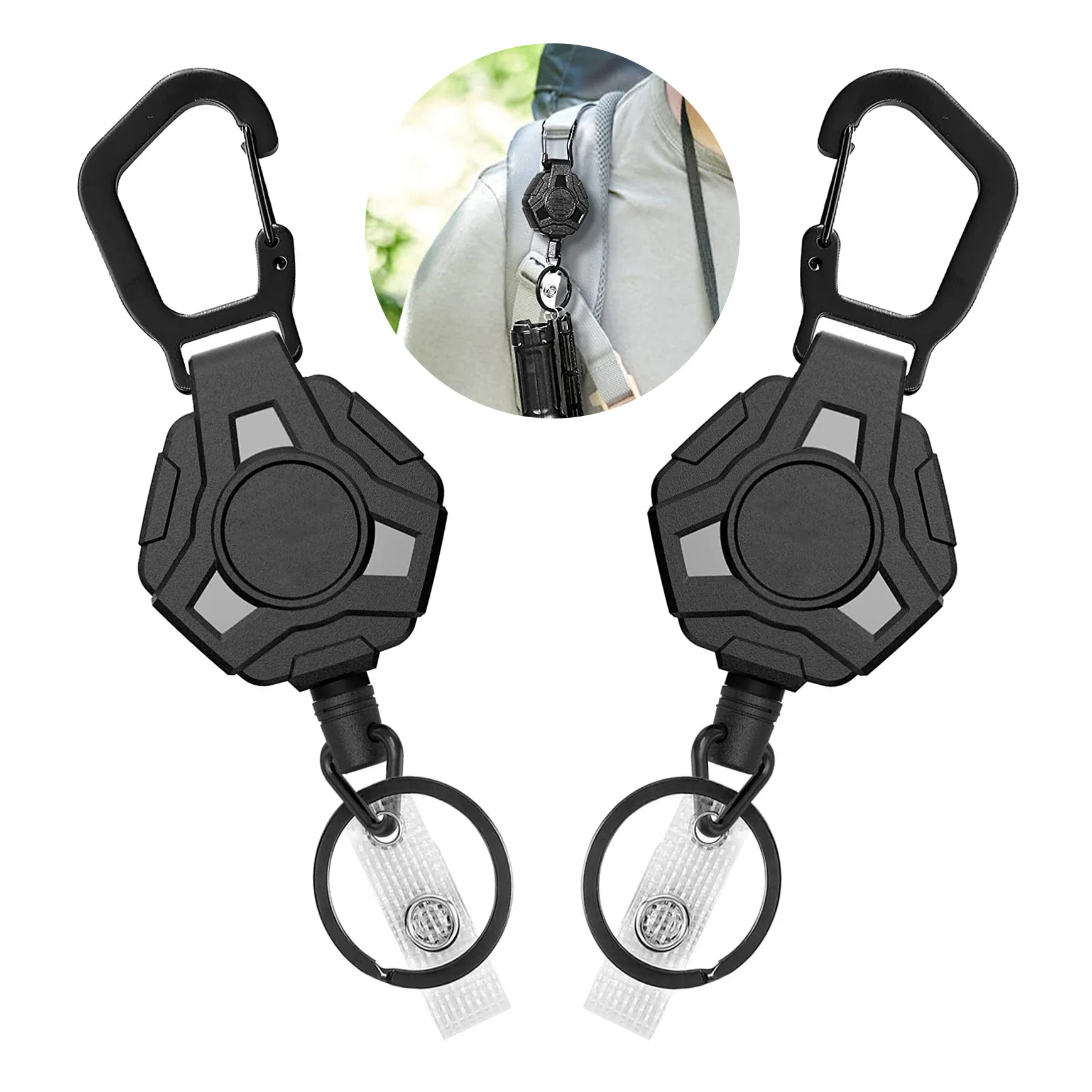 Conventional Reel - ตกปลา Retractable Anti-Lost ดึงพวงกุญแจ Badge Keeper
