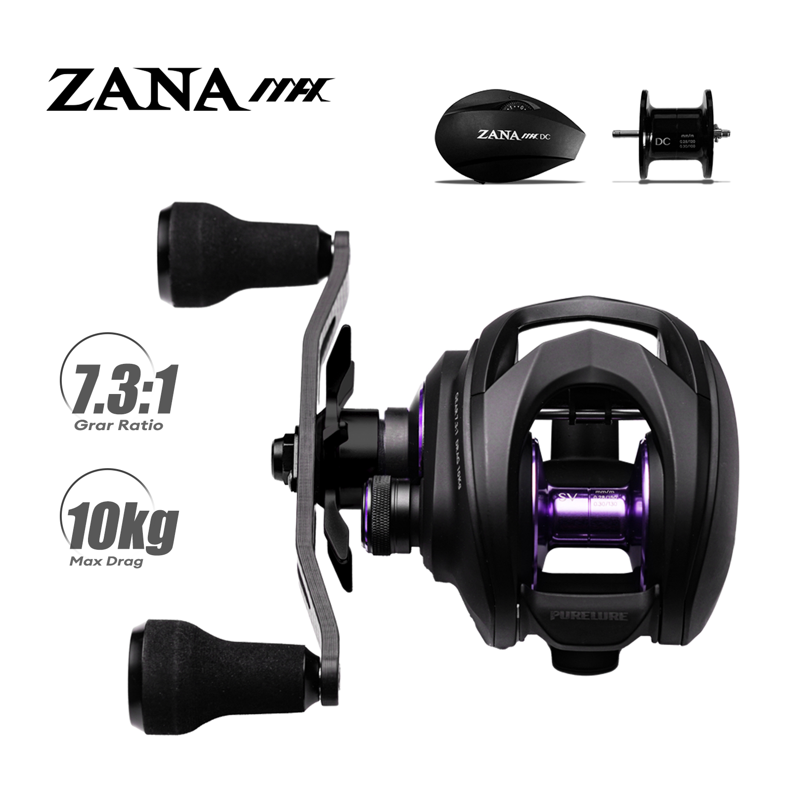 Abu Garcia Reel Max - รอกเบทคาสติ้ง PURELURE ZANA MAX 10KG SV+DC