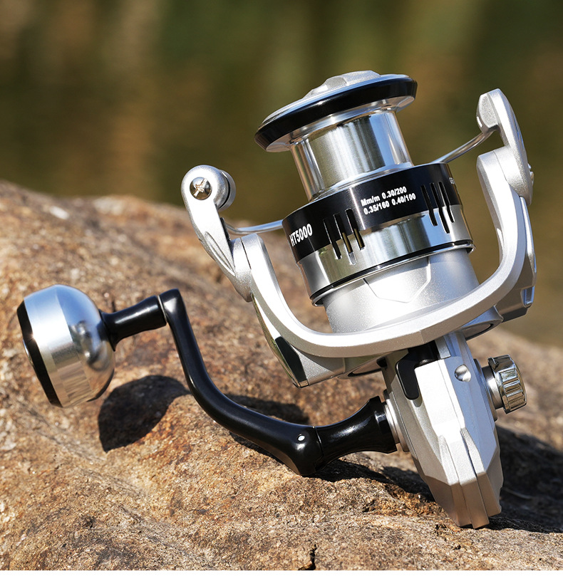 รอกตกปลาสีเงินแบบสปินนิ่ง น้ำห - Trolling Reel บทวิจารณ์และราคา